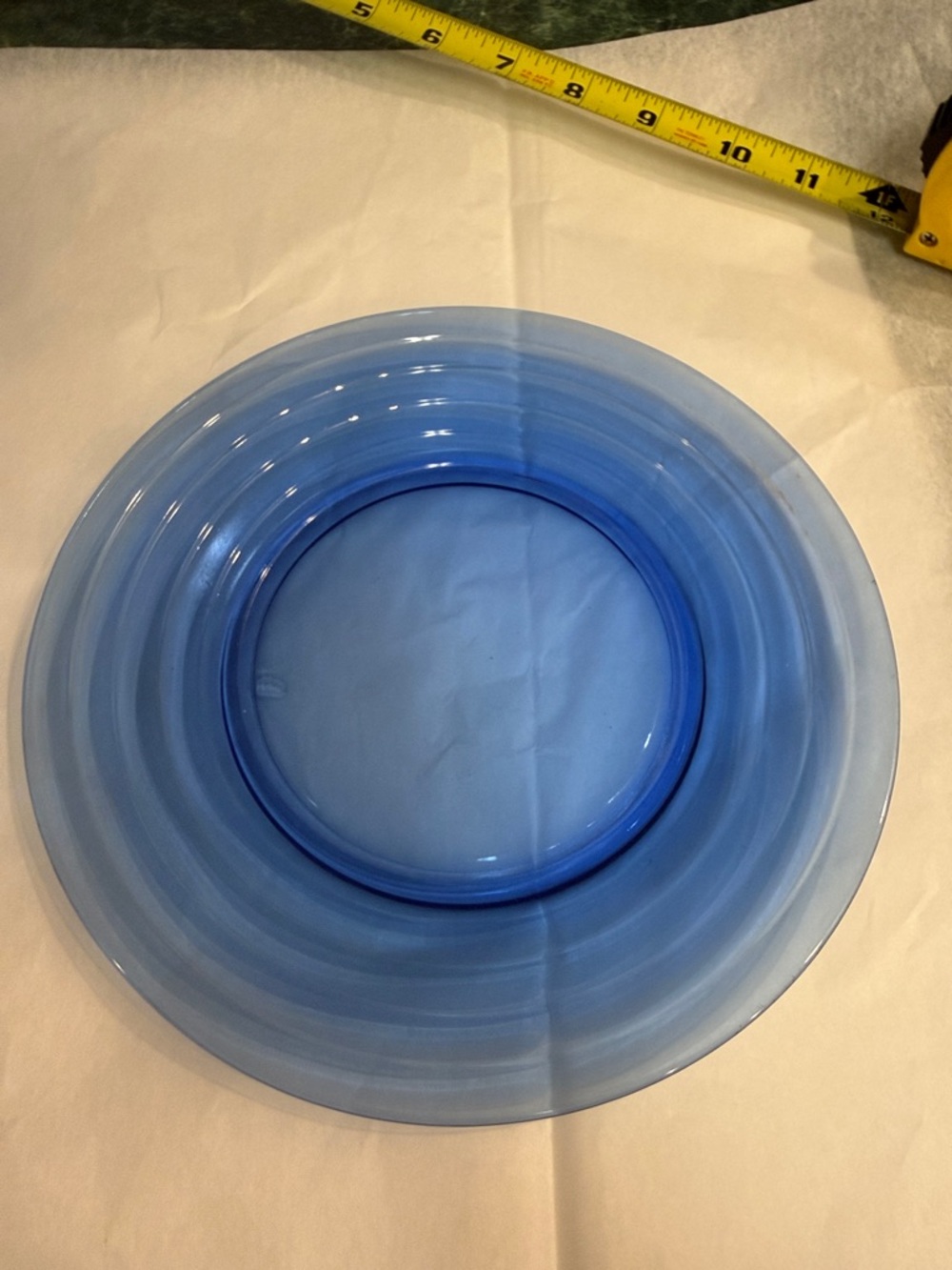 Vintage Cobalt Blue Glass Dinner plates set of 4, 8” wide